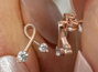 Heliophilia Silver Pendientes de Plata de Ley 925 con Oro Rosa y Circón